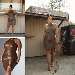 Brown halter dress